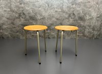 5x Seltener Dreibein-Hocker Vintage Grau/Grün 51cm - Bild 3