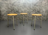 5x Seltener Dreibein-Hocker Vintage Grau/Grün 51cm - Bild 4