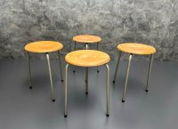 5x Seltener Dreibein-Hocker Vintage Grau/Grün 51cm - Bild 5