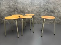 5x Seltener Dreibein-Hocker Vintage Grau/Grün 51cm - Bild 8