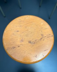5x Seltener Dreibein-Hocker Vintage Grau/Grün 51cm - Bild 9