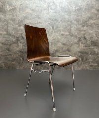 Wilde + Spieth Vintage Stuhl 70er Holz/Chrom 43cm SH - Bild 1