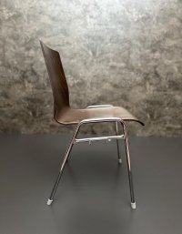 Wilde + Spieth Vintage Stuhl 70er Holz/Chrom 43cm SH - Bild 2