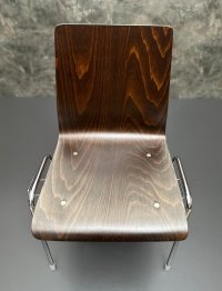 Wilde + Spieth Vintage Stuhl 70er Holz/Chrom 43cm SH - Bild 4