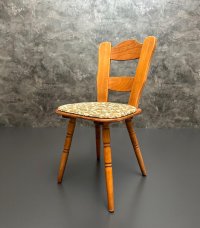 4 Vintage Bauernstühle 1960er Holz gepolstert - Bild 1