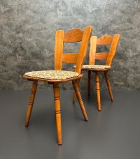 4 Vintage Bauernstühle 1960er Holz gepolstert - Bild 2