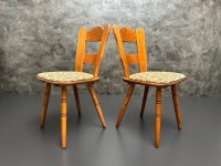 4 Vintage Bauernstühle 1960er Holz gepolstert - Bild 4
