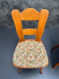 4 Vintage Bauernstühle 1960er Holz gepolstert - Bild 7