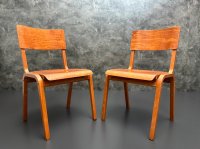 2 Stapelstühle Holz Esszimmer Küche Vintage - Bild 1