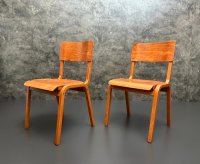2 Stapelstühle Holz Esszimmer Küche Vintage - Bild 2