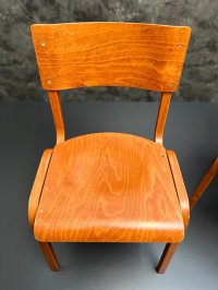 2 Stapelstühle Holz Esszimmer Küche Vintage - Bild 4