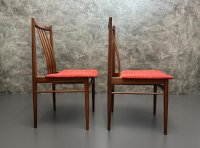 Dänische Teakholz Stühle 60er – Mid Century, rot, 6 Stk. - Bild 6