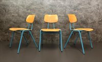 Vintage Stapelstühle Blau Metallgestell 4er-Set - Bild 7