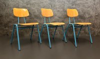 Vintage Stapelstühle Blau Metallgestell 4er-Set - Bild 8