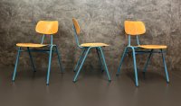 Vintage Stapelstühle Blau Metallgestell 4er-Set - Bild 9