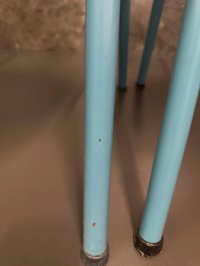 Vintage Stapelstühle Blau Metallgestell 4er-Set - Bild 16