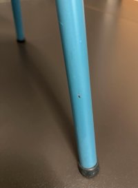 Vintage Stapelstühle Blau Metallgestell 4er-Set - Bild 17