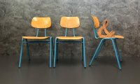 Vintage Stapelstühle Blau Metallgestell 4er-Set - Bild 19