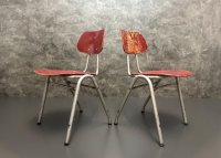 2 Vintage Stapelstühle 1970er Grau Stahlrohr Set - Bild 2