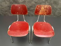 2 Vintage Stapelstühle 1970er Grau Stahlrohr Set - Bild 8