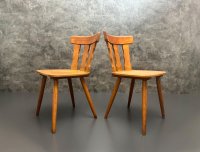 5 Vintage Holzstühle 1960er–1970er Jahre, Sitzhöhe 47 cm - Bild 3