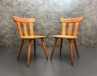 5 Vintage Holzstühle 1960er–1970er Jahre, Sitzhöhe 47 cm - Bild 4