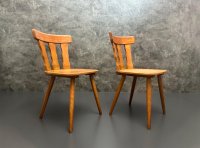 5 Vintage Holzstühle 1960er–1970er Jahre, Sitzhöhe 47 cm - Bild 6