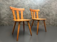 5 Vintage Holzstühle 1960er–1970er Jahre, Sitzhöhe 47 cm - Bild 7