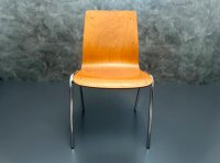 2 Stapelstühle Vintage Retro Stahlrohr verchromt Set - Bild 2