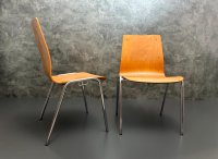 2 Stapelstühle Vintage Retro Stahlrohr verchromt Set - Bild 5