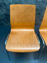 2 Stapelstühle Vintage Retro Stahlrohr verchromt Set - Bild 9