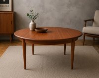 Vintage Teak Couchtisch rund 100 cm Danish Design - Bild 1