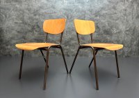 2 Vintage Stapelstühle 70er/80er Mid Century Holz/Metall - Bild 2