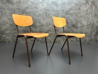 2 Vintage Stapelstühle 70er/80er Mid Century Holz/Metall - Bild 3