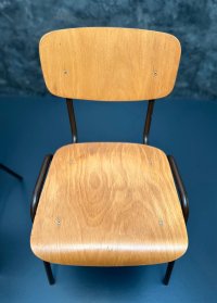2 Vintage Stapelstühle 70er/80er Mid Century Holz/Metall - Bild 7