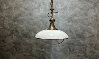 Vintage Pendelleuchte Neukro Menden Messing Glas 70er 80er - Bild 4