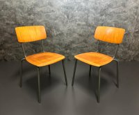 Vintage Stapelstühle 70er Jahre Metall Grau/Braun (40 Stk.) - Bild 17