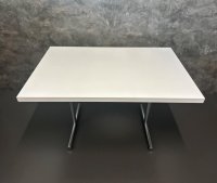 Gastro Bistro Tisch 120x80 cm verchromt lichtgrau - Bild 1