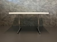 Gastro Bistro Tisch 120x80 cm verchromt lichtgrau - Bild 2