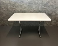 Gastro Bistro Tisch 120x80 cm verchromt lichtgrau - Bild 3