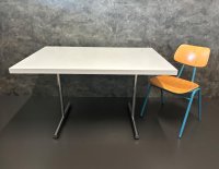 Gastro Bistro Tisch 120x80 cm verchromt lichtgrau - Bild 4