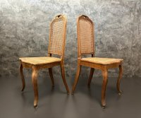 2 Stühle Louis XV Stil Wiener Geflecht Rattan - Bild 5