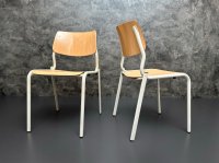 5x Stapelstühle Pagholz Vintage Retro Küchenstühle - Bild 5