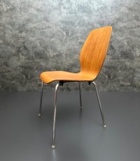 Vintage Stuhl Dänemark Teak/Nussbaum Chromgestell 70er - Bild 4