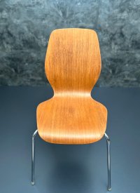 Vintage Stuhl Dänemark Teak/Nussbaum Chromgestell 70er - Bild 8