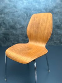 Vintage Stuhl Dänemark Teak/Nussbaum Chromgestell 70er - Bild 9