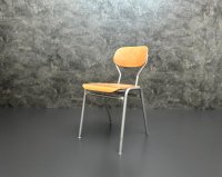Vintage Stapelstühle 1970er Stahlrohr grau (ca. 45 cm SH) - Bild 6