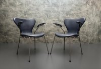 Fritz Hansen Serie 7 3207 Leder Armlehnstuhl Arne Jacobsen - Bild 2