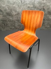 Vintage Stapelstühle Holz Stahlrohr 60er/70er ca. 10 Stk. - Bild 4