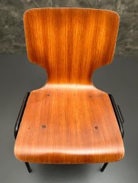 Vintage Stapelstühle Holz Stahlrohr 60er/70er ca. 10 Stk. - Bild 7